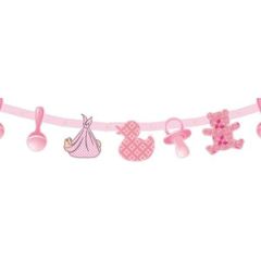 Girlande - Mädchen rosa 1,80 m - Dekoration - Geburt