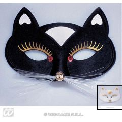 Maske - Augenmaske Katze - schwarz oder weiß - Karneval Fasching