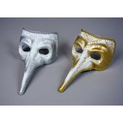 Schnabelmaske Pantalone silber oder gold - Venedig