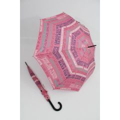 Happy Rain bunter Stockschirm Regenschirm Script rosa