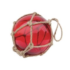 Rote Fischerkugel im Netz 7,5 cm