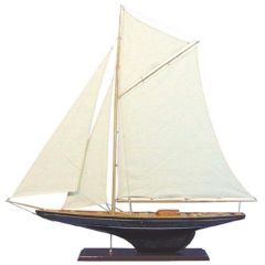 Große Yacht, Segelschiff, Schiffsmodell Segelboot Holz 110 cm- Stoffsegel, Holz