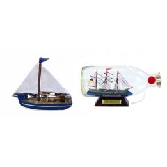 Kleiner Segler-Boot-Holzrumpf/Stoffsegel 10 cm+ Buddelschiff Rickmers 16 cm