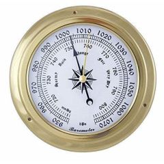 Leichtes Barometer in Bullaugenform aus Messing- 14,5 cm