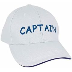 Captain BASECUP Cap Schirmmütze Baumwolle Bestickt- weiß/blau