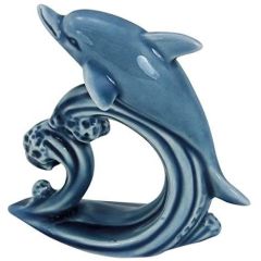 Kleiner Delphin- glasiert- Maritime Deko- Figur
