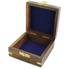 Holzschatulle mit Deckel für Kompass etc. 10 cm- Holzbox