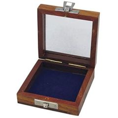 Kleine Holzschatulle mit Glasdeckel für Kompass etc. Holzbox