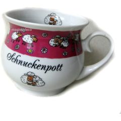 Porzellan- Tasse, Kaffeepott, Kugel-Becher - Schnuckepott- Schafe -deutsches Produktdesign