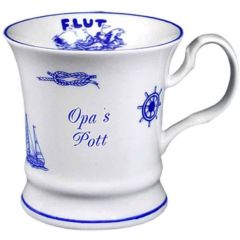 Maritim Porzellan- Tasse, Kaffeepott, Becher- Opa s Pott+ Innendruck Ebbe/Flut
