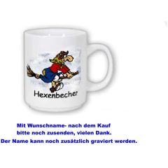Porzellan- Tasse, Kaffeepott, Kaffeebecher - Harzhexe+ Wunschname