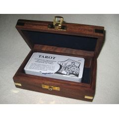 Tarot- Kartenspiel in Holzbox mit Messingintarsien - sehr edel