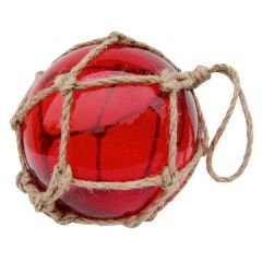 GROSSE Fischerkugel im Netz 15 cm- rot
