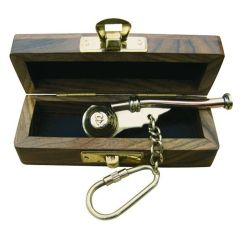 Holzbox mit Schlüsselanhänger Bootsmannspfeife mit Funktion