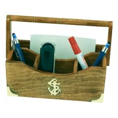 maritime Utensilien -Box aus Holz mit Messing