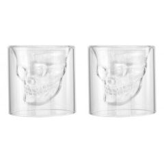 2X Skull- Glas, Totenkopf- Whiskygläser Scotchgläser Cocktail