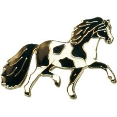 Pferde-Pin Pony Schecke schwarz