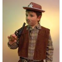 Cowboy Weste braun mit Schulterfransen - für Kinder