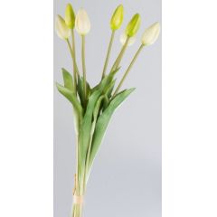 formano Kunstblume Tulpen Bündel in Weiß Grün, 7 Stück, 42 cm