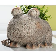 GILDE Dekofigur Pflanz Frosch im Sand Dekor, 24 x 26 x 19 cm