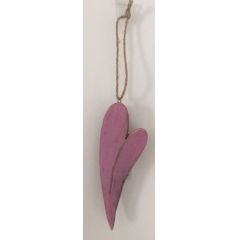 DIO Hängedeko Herz aus Holz in Pink, 11 cm