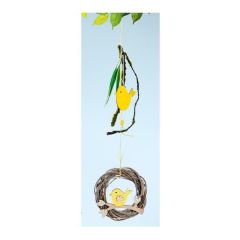 GILDE Dekokranz Weidenkranz aus Naturholz mit Vogel, 15 x 58 cm