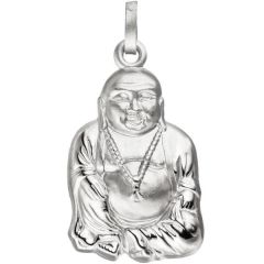 Anhänger Buddha 925 Sterling Silber matt mattiert Silberanhänger