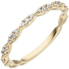 Damen Ring 585 Gold Gelbgold 27 Diamanten, Goldring