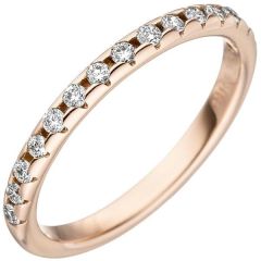 Damen Ring 585 Gold Rotgold 15 Diamanten Rotgoldring