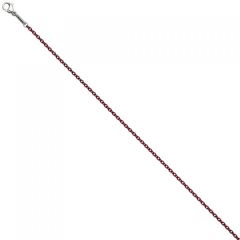 Rundankerkette Edelstahl rot weinrot lackiert 42 cm Kette Halskette Karabiner