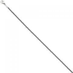 Rundankerkette Edelstahl grau lackiert 45 cm Kette Halskette Karabiner