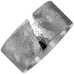 Partner Ring breit Titan Diamant Brillant 0,05ct. Titanring