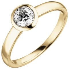 Damen Ring 585 Gelbgold 1 Diamant Brillant 0,70 ct. Diamantring