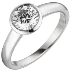 Damen Ring 585 Gold Weißgold 1 Diamant Brillant 1,0 ct. Solitär