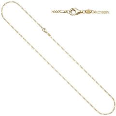 Figarokette 585 Gelbgold diamantiert 1,7 mm 50 cm Halskette Goldkette