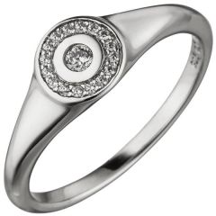 Damen Ring 925 Sterling Silber 17 Zirkonia