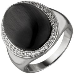 Damen Ring 925 Sterling Silber 1 Monstein-Imitation 38 Zirkonia