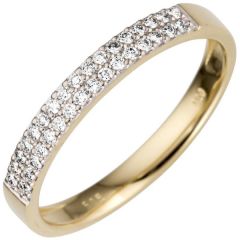 Damen Ring 585 Gold Gelbgold 33 Diamanten Goldring