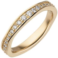Damen Ring 585 Gold Gelbgold Diamanten rundum