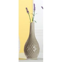 GILDE trendig Keramik Vase grau glasiert, 8,5 x 20 cm