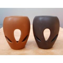 Duftlampe aus Keramik in Braun oder Dunkelbraun