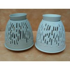 Duftlampe aus Keramik in grau oder weiß