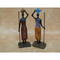 Skulpturen zwei Massai-Frauen, 18 cm hoch