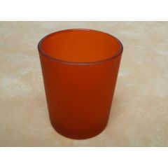 Votivglas orange aus satiniertem Glas