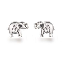 Ohrstecker Elefant Motiv 925 Silber Rhodium Ohrringe für Kinder Mädchen