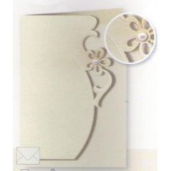 Halbperlenblume mit Stengel Karte