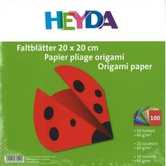 Faltblätter Origami Kusudama 20x20cm uni 100 Blatt; 10 Farben