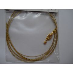 Nyloncoated-Collier goldfarben , 3 reihig