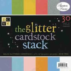 Cardstock stack Solid glitter 30,5X30,5 cm / 30 Bogen