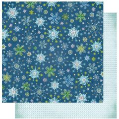 Scrapbooking-Papier: Winter Snowflakes, 30,5x30,5 cm, 190 g/m², mit Glitter